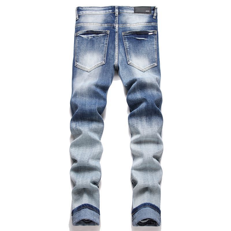 Embroidered Ripped Slim Fit Jeans Colouronova