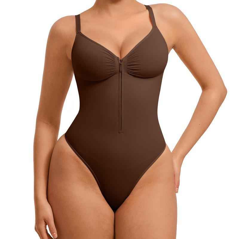 Seamless Shaping Bodysuit with Zipper