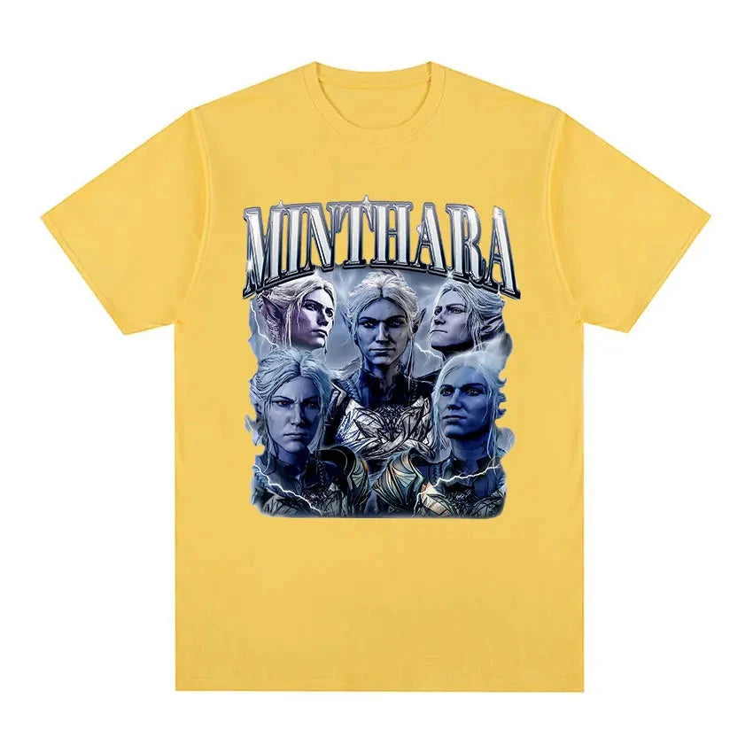 Game Minthara Astarion Baldurs Gate 3 Graphic T Shirt Men Fashion Retro Gothic T-Shirt 100% Cotton Oversized Tshirts Tops Unisex Colouronova