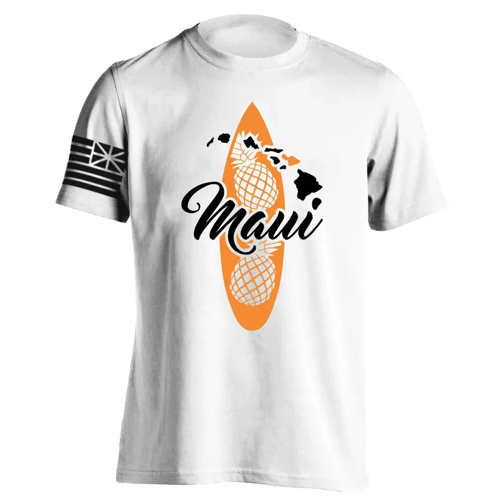 Men's Cotton Shirt OAHU HAWAII SURFING Distressed TShirt Unisex Surf Board Beach Tee Tops Summer Fashion Casual Short Sleeves Colouronova