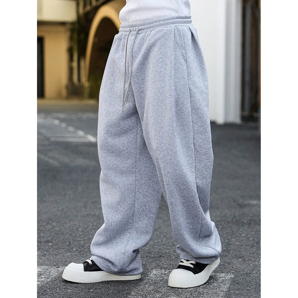 Straight-cut sports drawstring jogger pants Colouronova