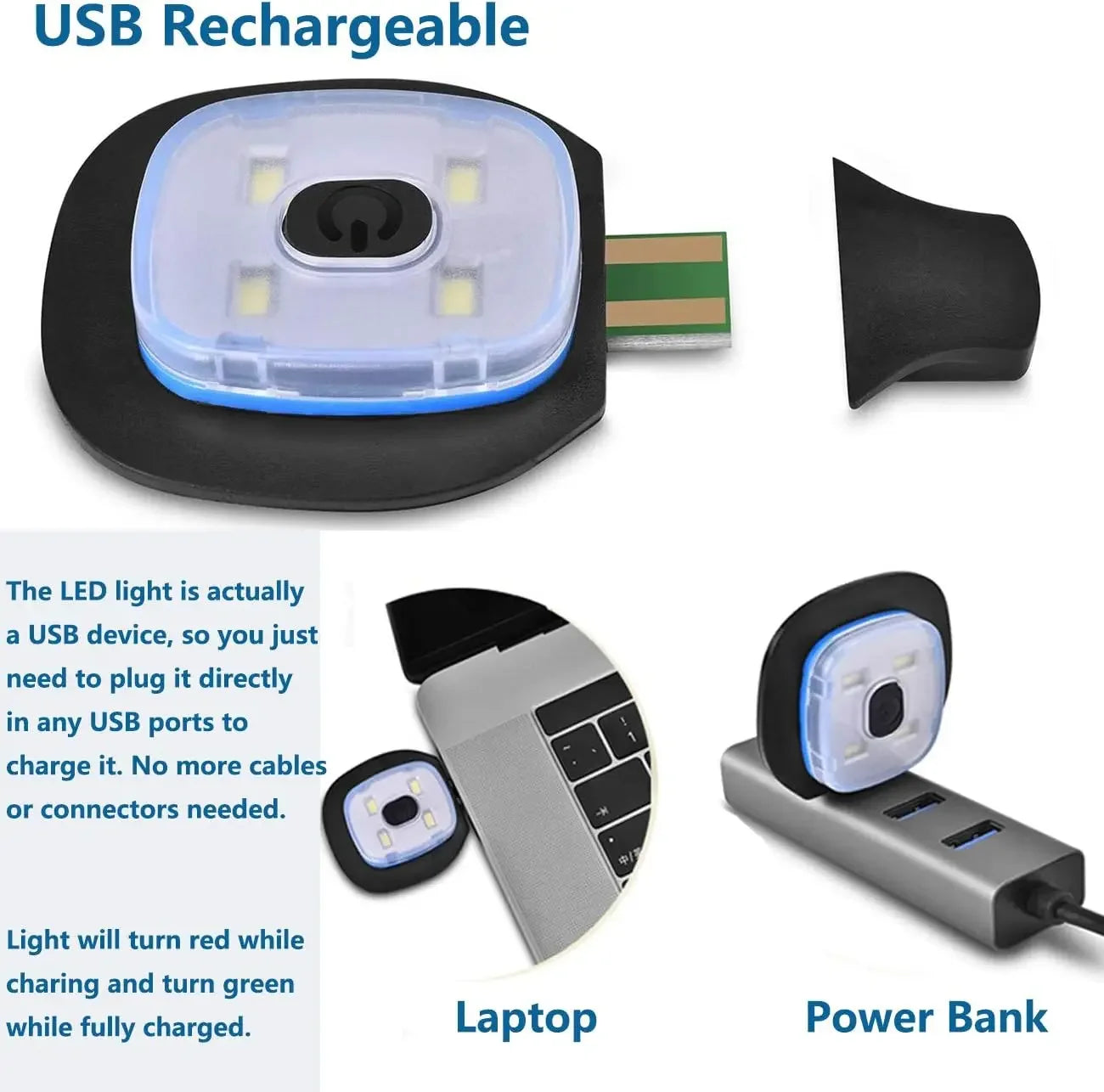 LED Light Up Beanie Hat USB Rechargeable for Adults Winter Warm Headlight Cap Night Fishing Gear - Colouronova