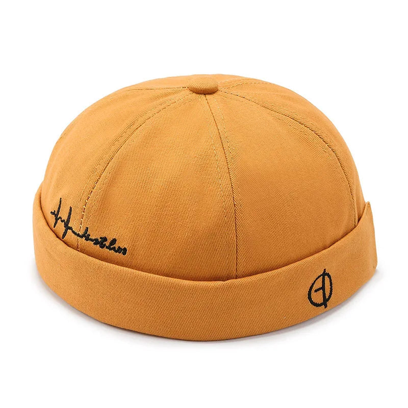 Men Hip Hop Hats Vintage Beanie Hat Summer Adjustable Landlord Hat Trendy Streetwear Docker Cap Women men Brimless Skullies Cap - Colouronova