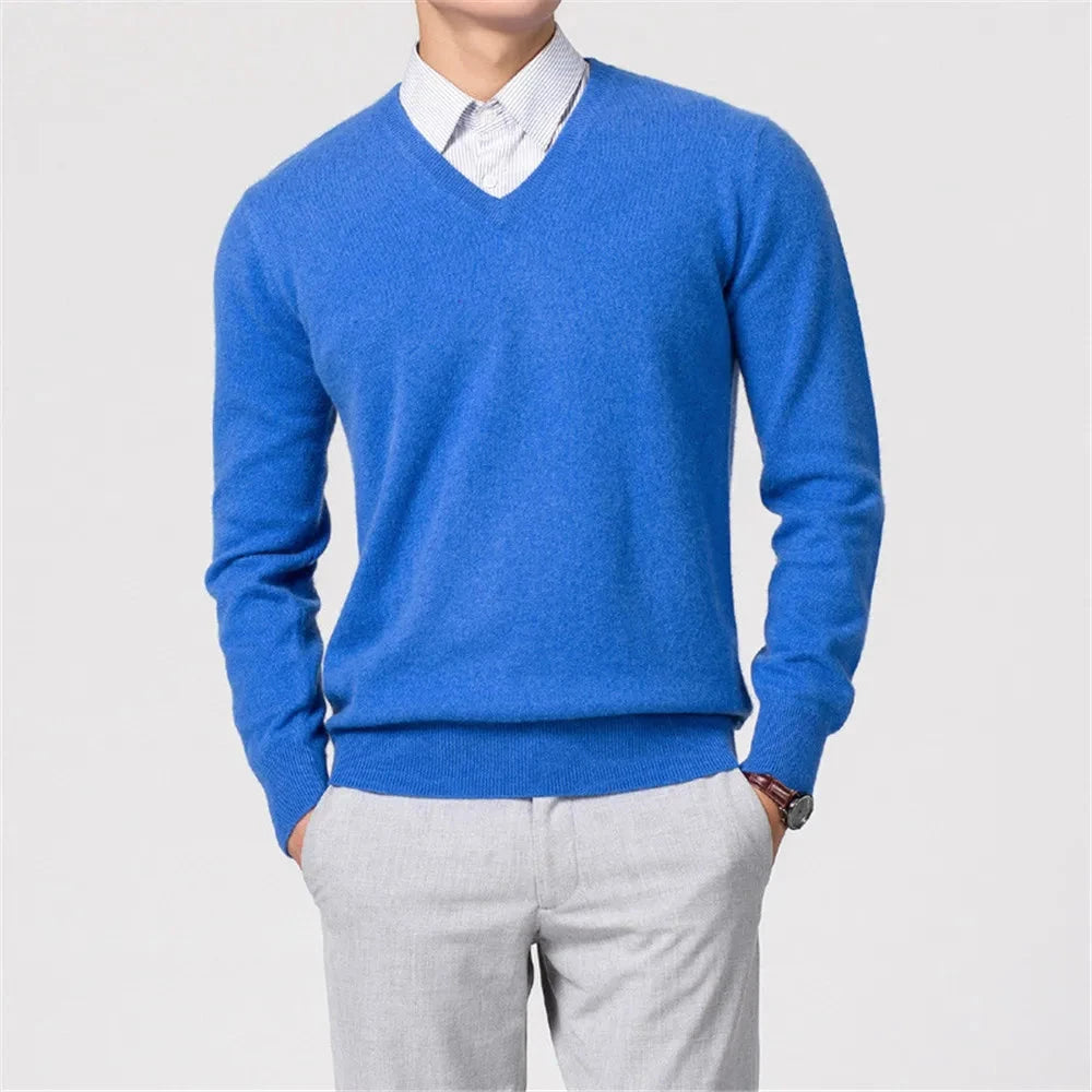 Men's Sweaters V-neck Pullovers Cashmere Knitting Hot Sale Spring Women Sweaters Wool Knitwear High Quality Jumpers Clothes Colouronova