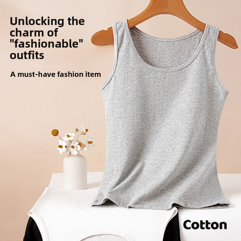 Adjustable Strap Cotton Vest for Women Colouronova