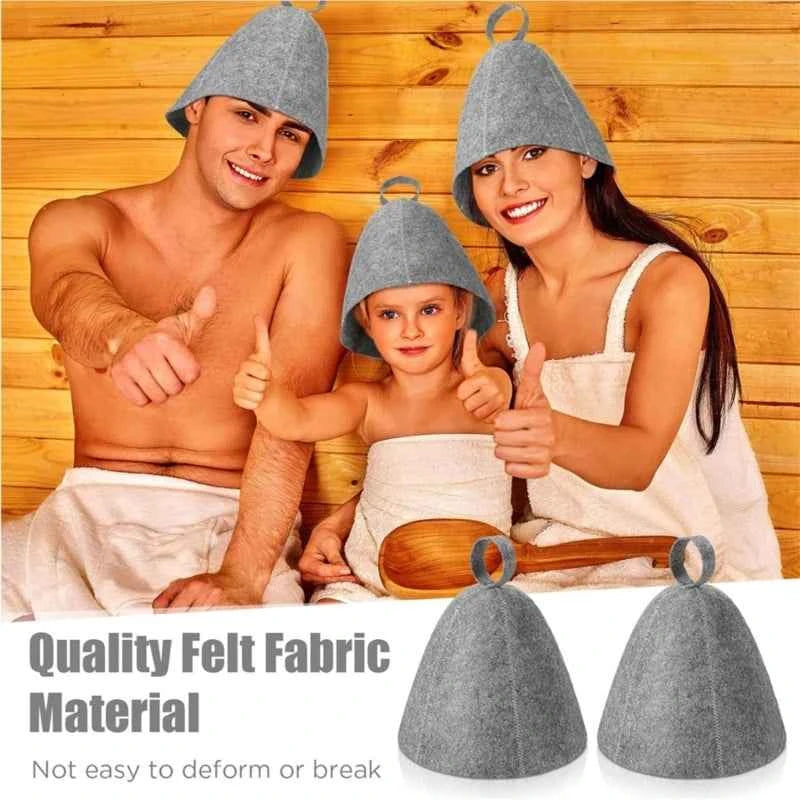 1/2pcs Wool Felt Sauna Hat Head Protective Hats for Men Women Bath House Winter Drop Shipping