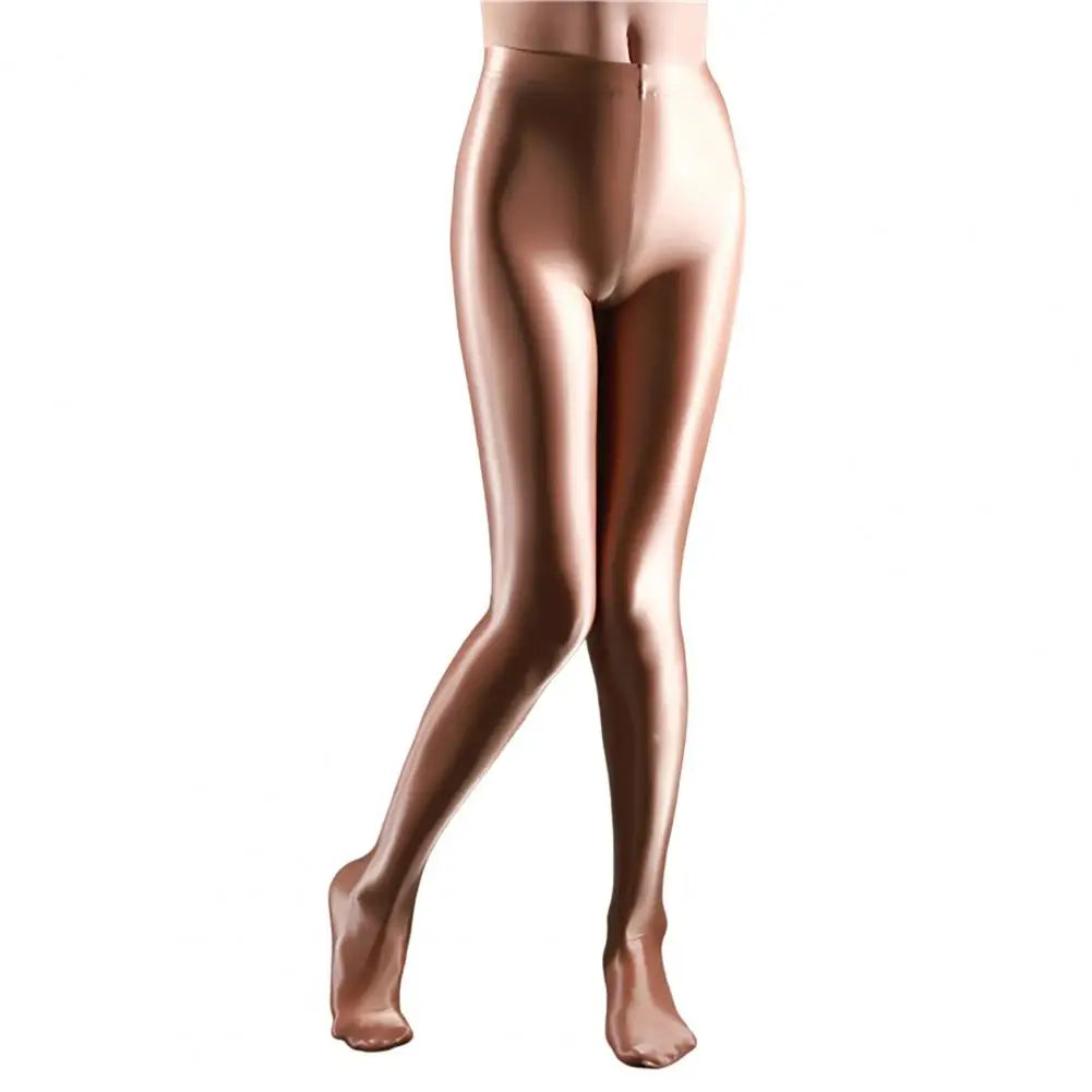 Stage Performance Leggings Glossy Shiny High Waist Fitness with Socks Stage Show Skinny Yoga Trousers Women Clothing - Colouronova