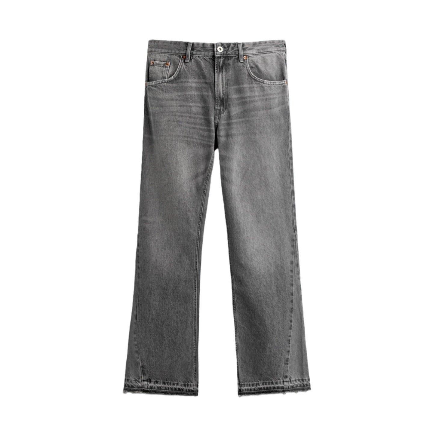 Men's wide-leg washed denim pants with a mid-rise design Colouronova