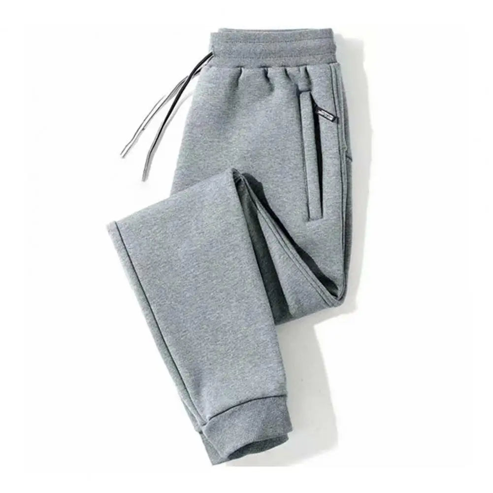 Winter Pants for Men Men's Thick Fleece-lined Jogger Pants with Zippered Pockets for Winter Outings Sports Warm Loose for Autumn - Colouronova