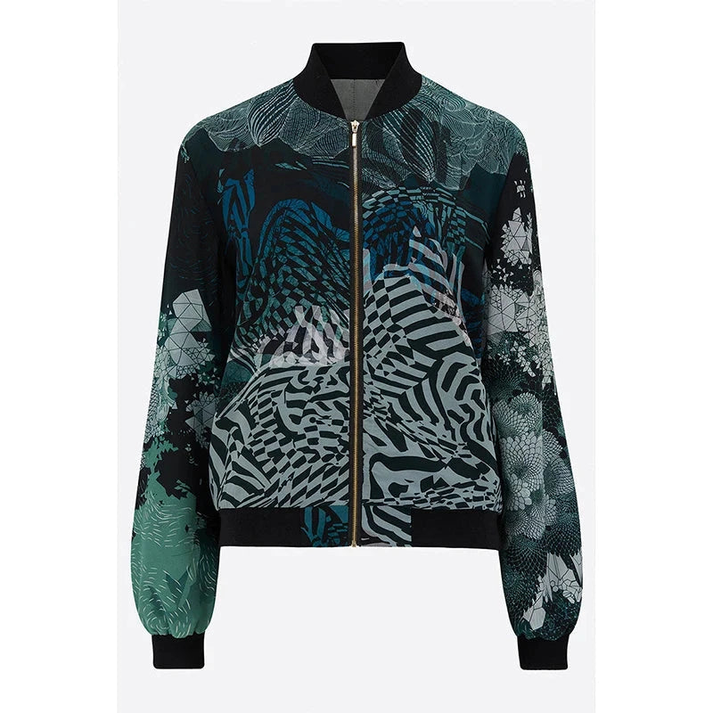 Retro Colorful Flower Jacket Men's Clothing Streetwear Graffiti Long Sleeve Jackets Harajuku Trend Autumn Casual Zipper Coat Colouronova