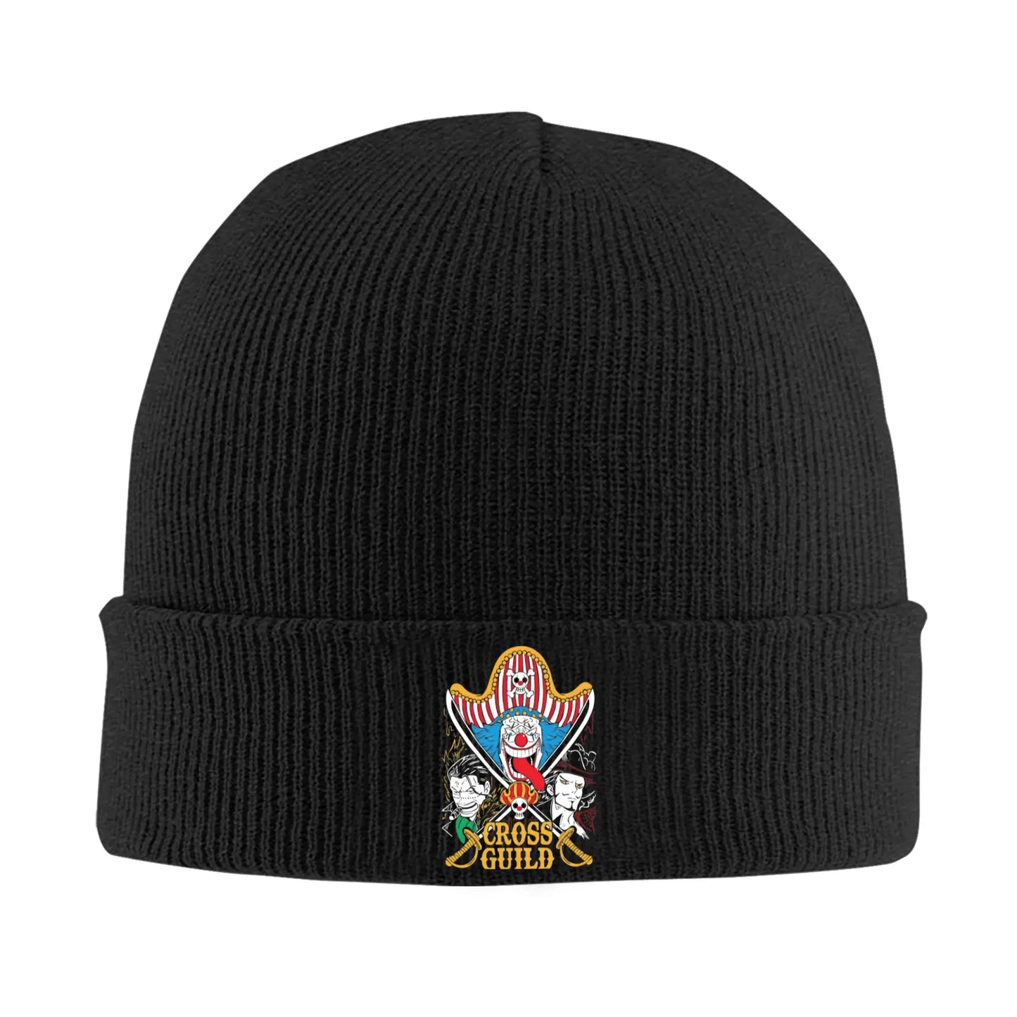 One Piece Flag 
Doflamingo Pirates Logo Knitted Caps Women's Men's Beanies Autumn Winter Hats Acrylic  Warm Melon Cap - Colouronova