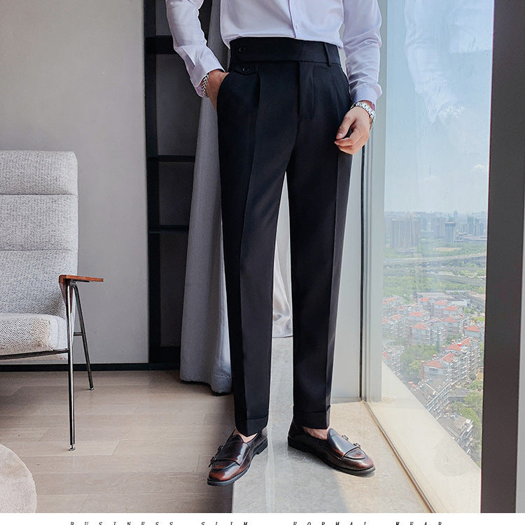 Mens Straight Fit Cropped Trousers Colouronova