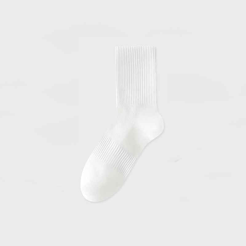 Breathable solid-colored cotton stockings