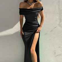Sleeveless One-Line Collar Knitted Dress