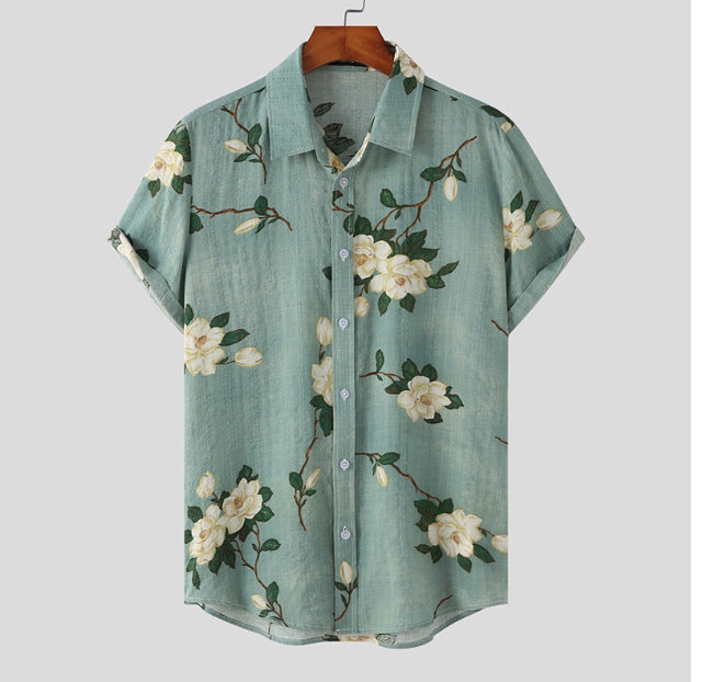 Men's floral short-sleeved shirt Colouronova