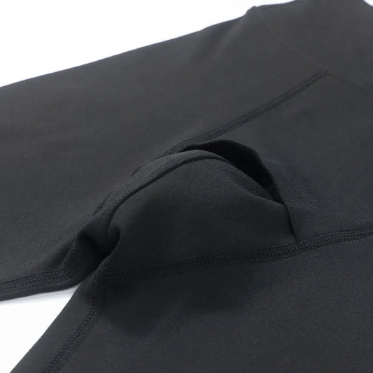 Mens Leggings Winter Velvet Pajamas High Waist Hip Lift Tight Sweatpants Breathable U Convex Pouch Pants High Elastic Lingerie - Colouronova