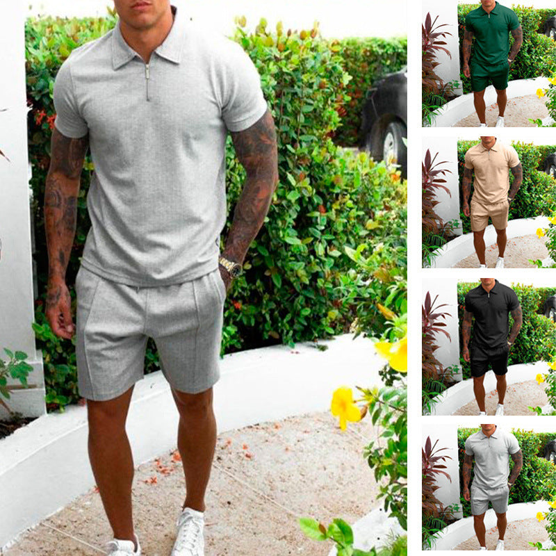 Short-sleeved lapel shorts Colouronova