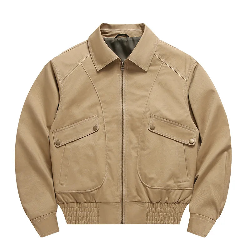 New model pilot jacket coat for men 2025 autumn lapel American casual retro fashion jacket top  high quality men's clothing - Colouronova