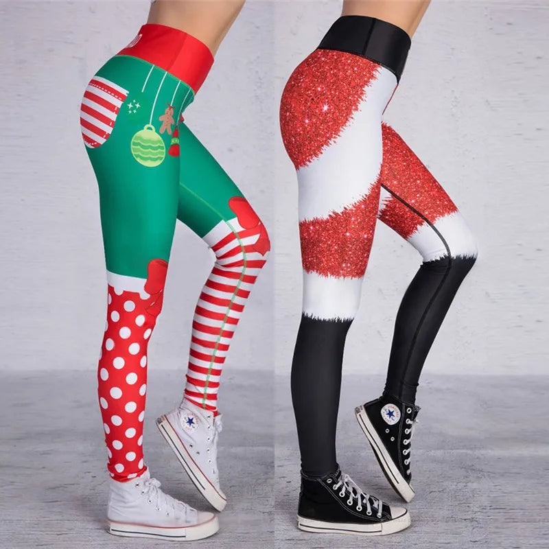 High Waist Fashion Leggings Women Fitness Running Yoga Leggings Christmas printed LeggingsPants  Gym Tight Leggings - Colouronova