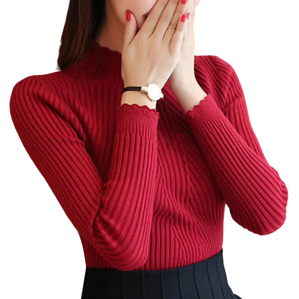 New Autumn Winter Women Pullovers O-neck Solid Knitwear Bottoming Shirt Korean Womens Sweaters Casual Ladies Jumpers Femme - Colouronova