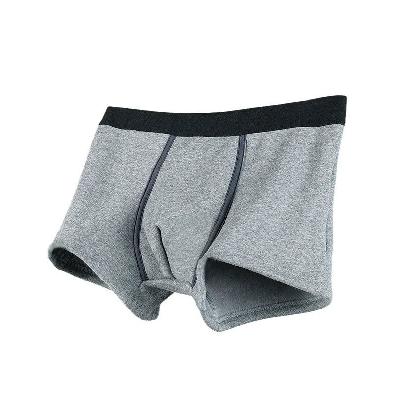 Men's autumn and winter warm and thick velvet underwear, warm and warm, solid color, comfortable and breathable, flat leg pants - Colouronova