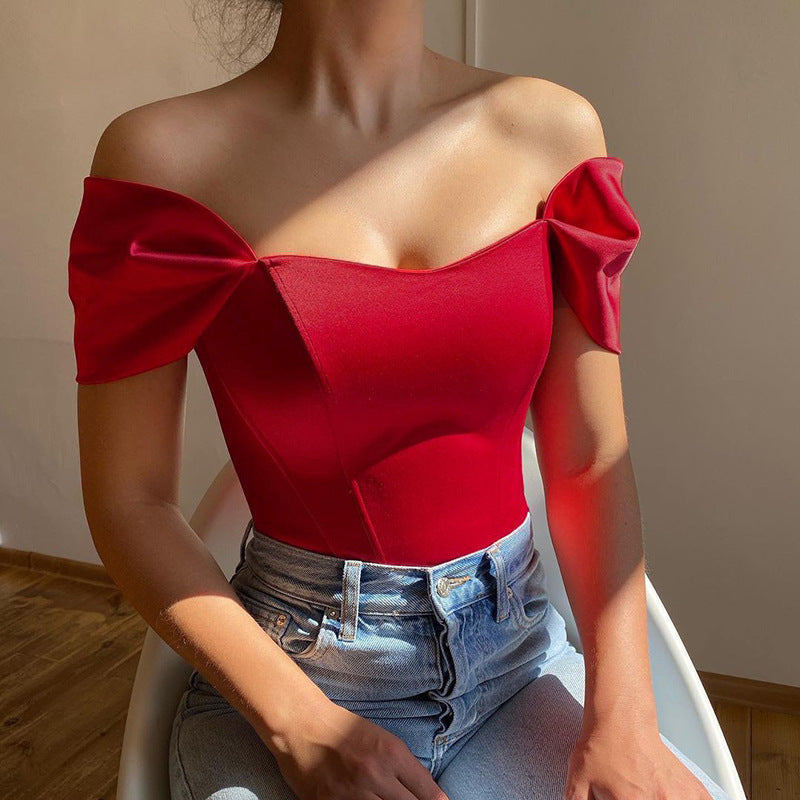 Womens Fishbone Tube Top Summer Blouse Colouronova