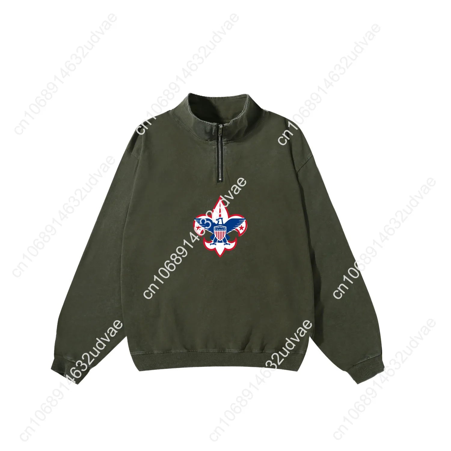 Scouts of America Retro Sweatshirt Man Woman Teenager Vintage Pullover Half Zipper Sweat Shirt Photo Custom Long Sleeved Tshirt - Colouronova