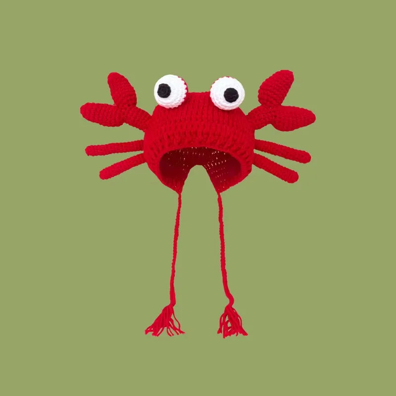 Halloween Green Monster Shrek Style Knitted Hat Funny Cartoon Beanie Cute Strawberry Head Cover Cosplay Party Props for Gifts - Colouronova