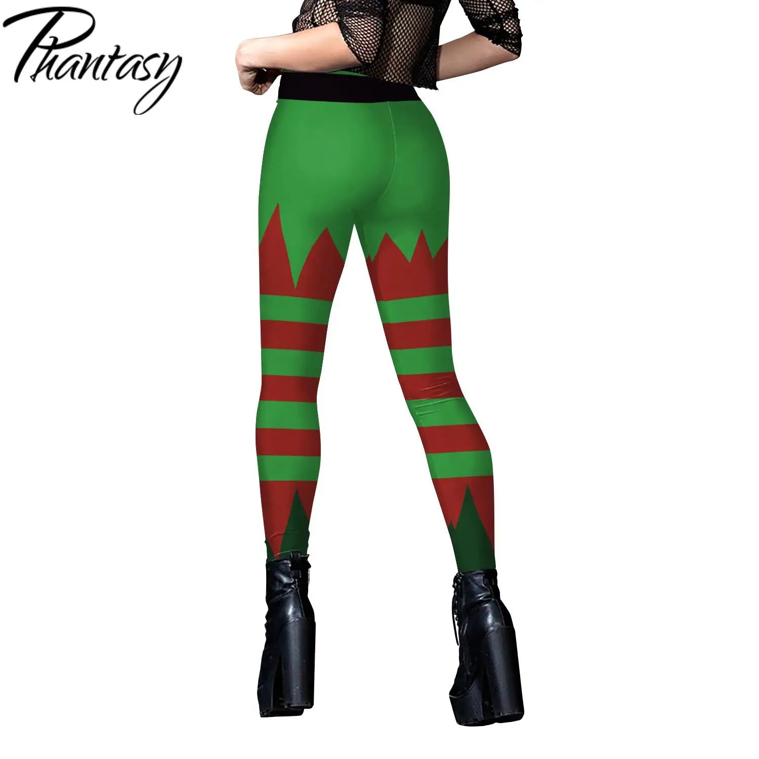 Phantasy Sexy Women Christmas Leggings Xmas Fake Shorts Stockings Pattern Leggings Yoga Trousers Festival Pants Autumn Winter - Colouronova