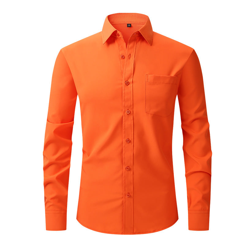 Men's Long-Sleeve Anti-Wrinkle Business Casual Shirt Colouronova