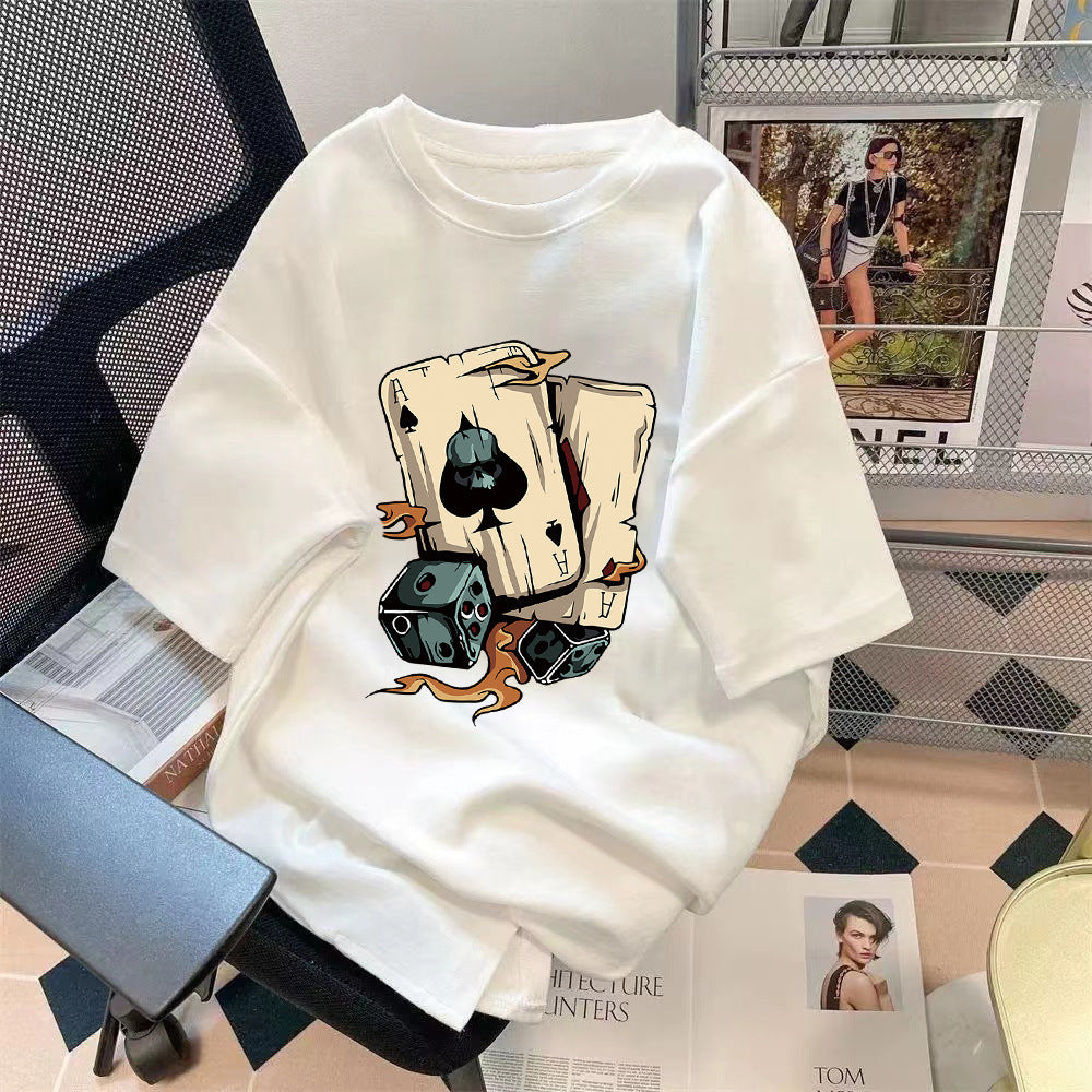 Trendy Summer Bear Print Loose T-Shirt Colouronova