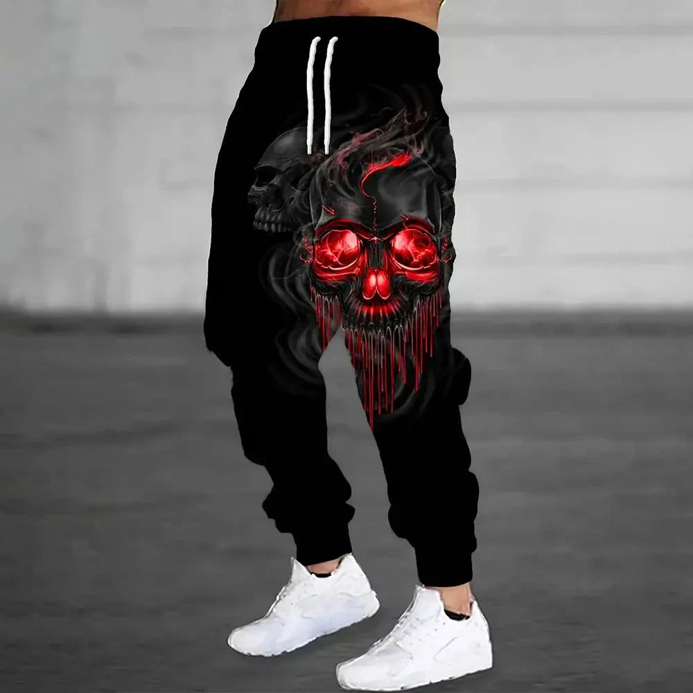 Winter New Thick Warm Pants 2026 New Fashion 3D Flame Print Sweatpants Men Large Size Loose Casual Pocket Drawstring Sweatpants Colouronova