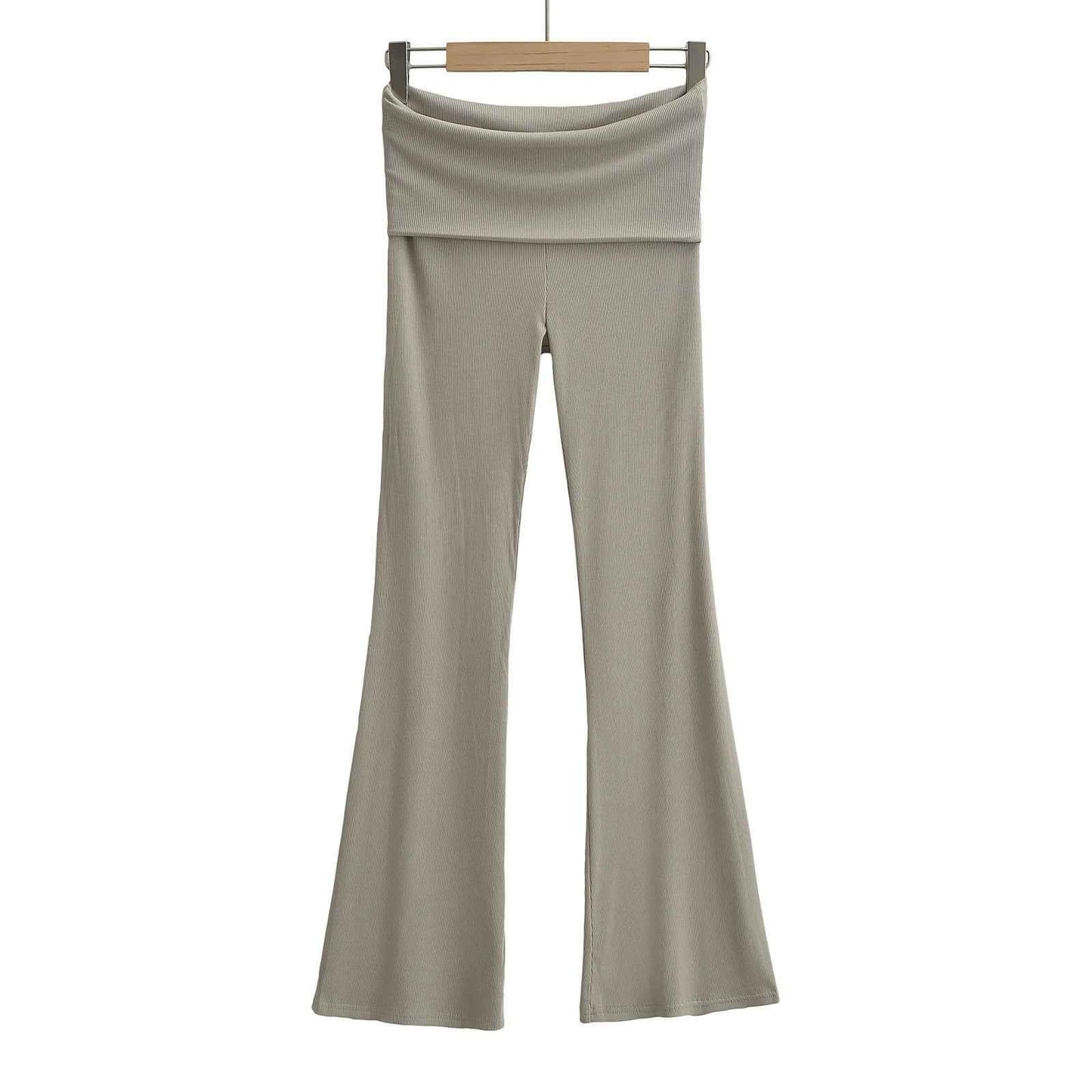 Women's Double Waist Flared Sports Pants