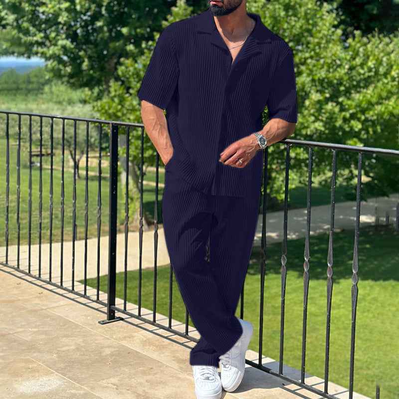 Men's Solid Color Sportswear Set