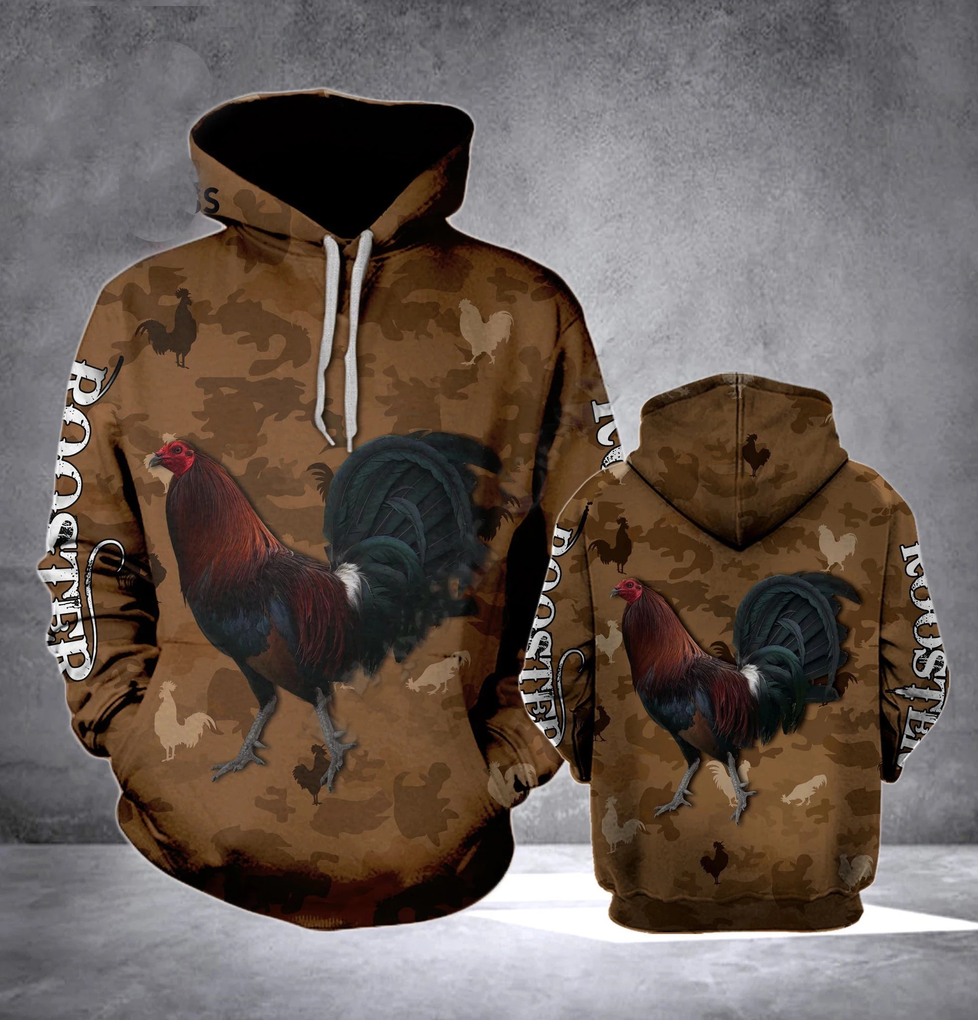2022 Man's Hoodie Camo Animals Rooster Autumn Pullover New Fashion Tracksuit 3D Print Casual Hoodies - Colouronova