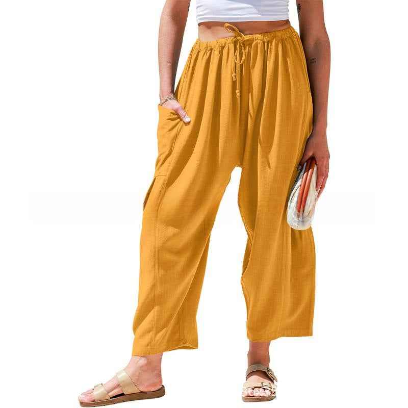 Linen Wide-Leg Pants