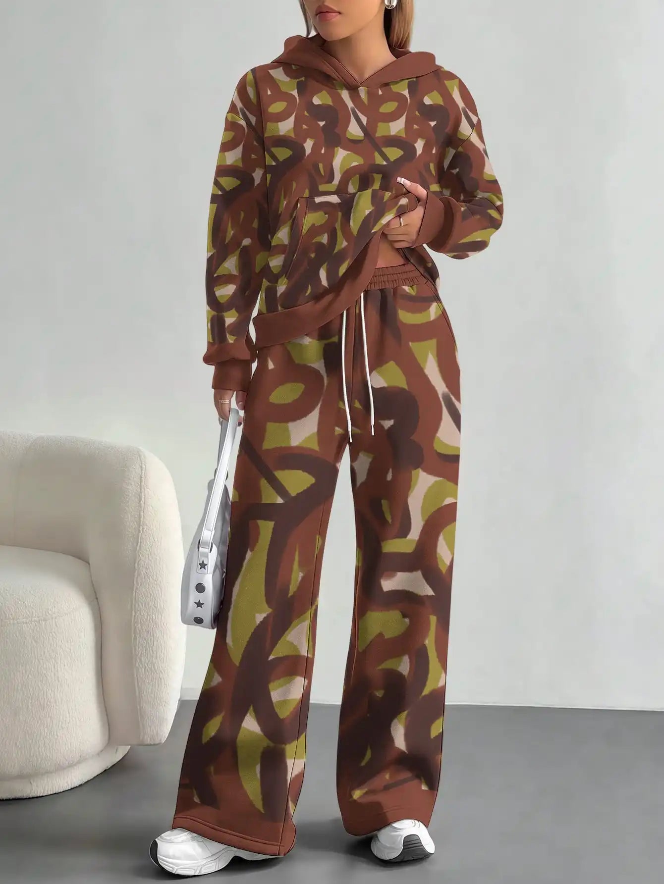 2025 new yellow green camouflage sports style foreign trade comfortable fashion leisure outdoor European and American women's su - Colouronova