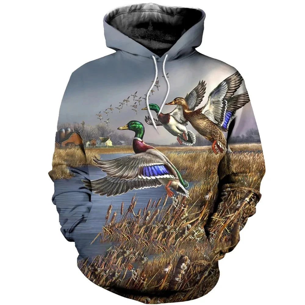Beautiful Duck Hunting 3D All Over Printed Unisex Deluxe Hoodie Sweatshirt Zip Pullover Casual Tracksuit sudadera hombreYK13 Colouronova