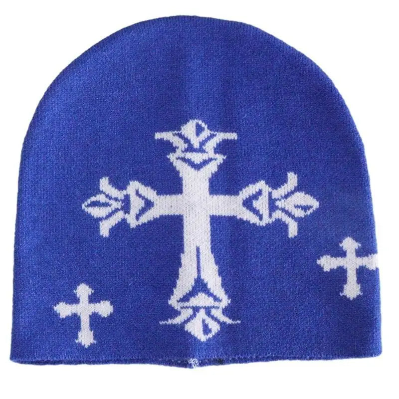 652F Y2K Knit Beanie Hat for Women Men Stretchy Jacquard Hat Handmade Crochet Bonnet Hat Kpop Dancing Hat Skull Cap - Colouronova