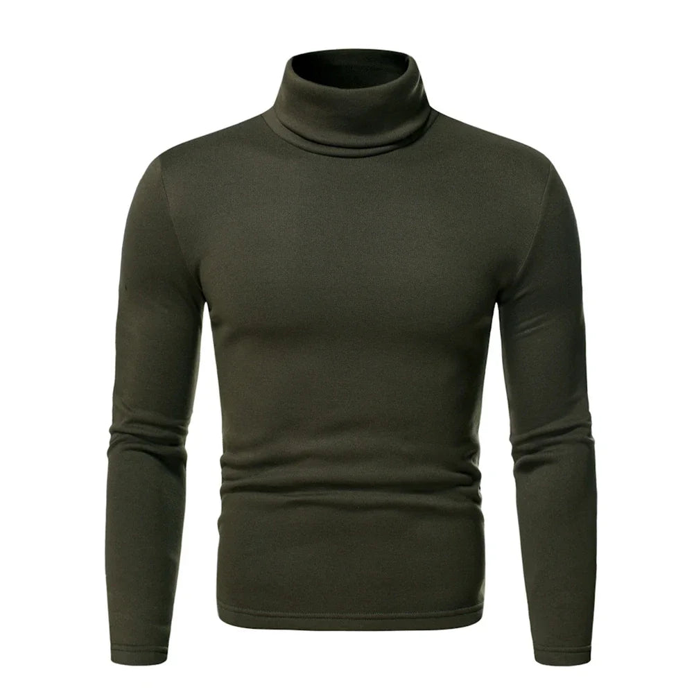 Man Thermal Turtleneck Casual Sleepwear Shirt S-2XL Sleeve Long Slim Coat 6 Colors Basic Sweater Bottom Winter Warm - Colouronova