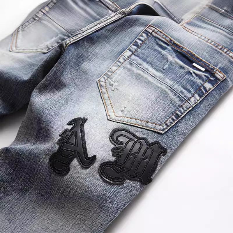 Men's dyed denim pants Colouronova