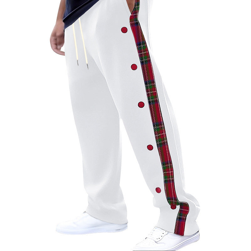 Pants with contrasting color patchwork patterns Colouronova