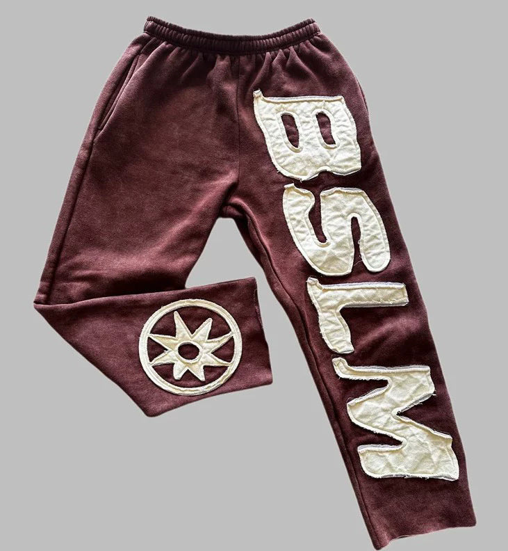 Letter print loose pants Colouronova
