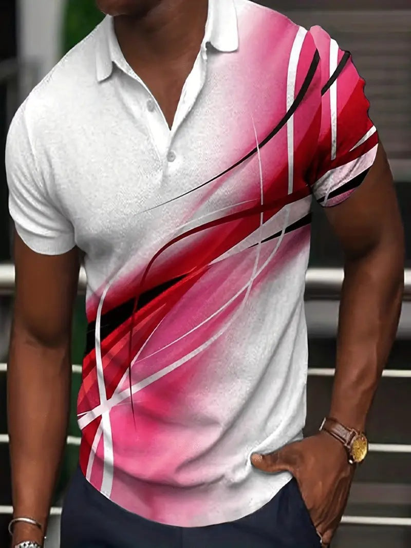 Printed buttoned short-sleeved shirt Colouronova