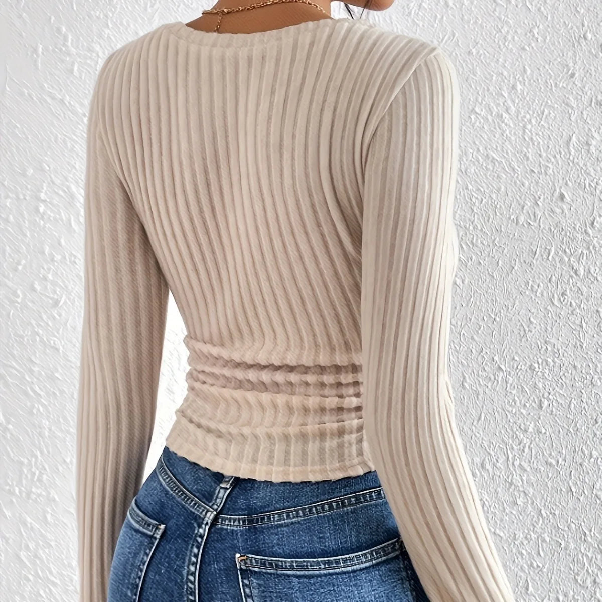Knitted Top Women Pullover Knitting T Shirt V Neck Jumper Sweater Autumn Winter 2025 Casual Tops Basic Knitwear Office Lady - Colouronova