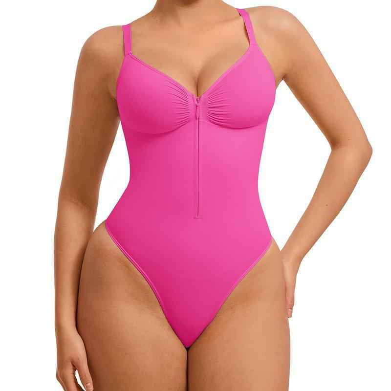 Seamless Shaping Bodysuit with Zipper