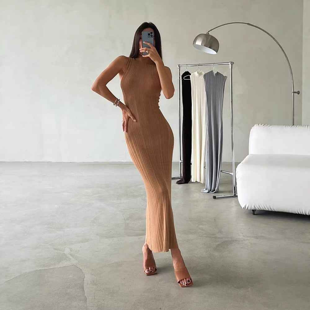 Womens Ribbed Knit Pencil Dress
