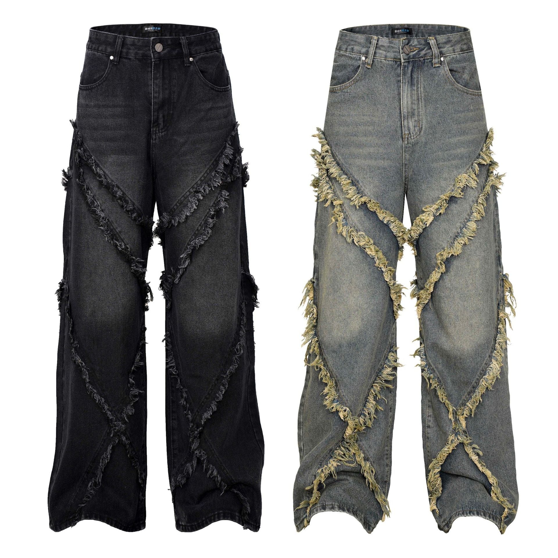 Washed patchwork jeans Colouronova
