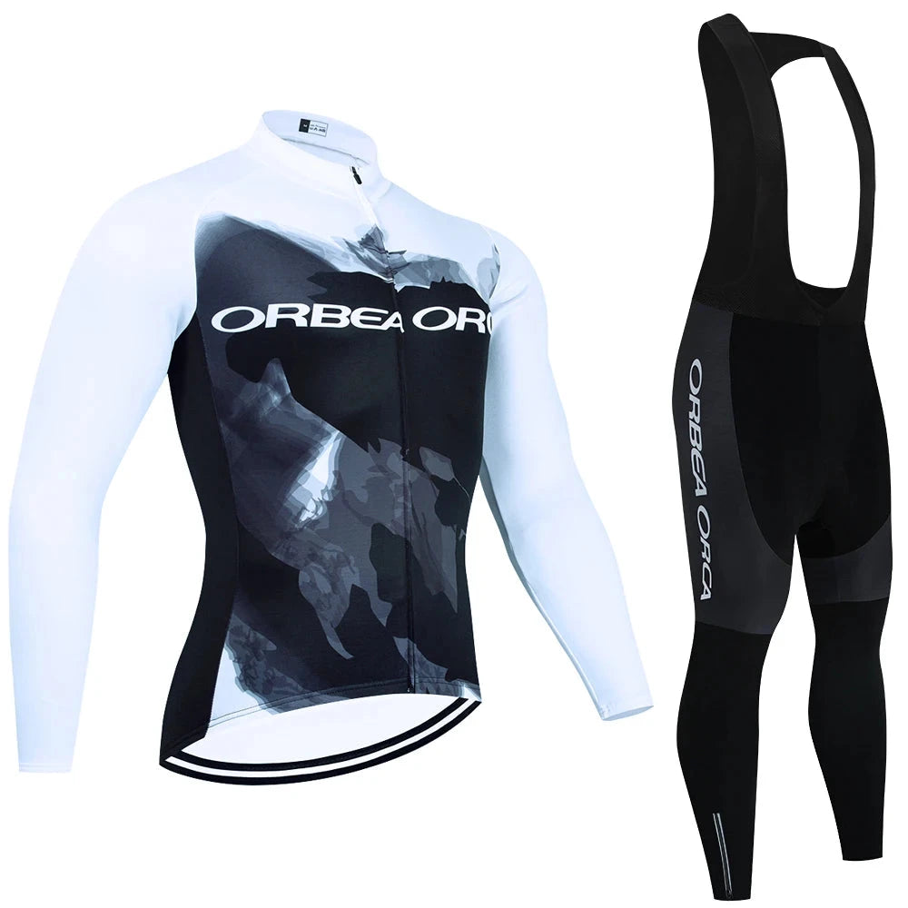 Winter 2025 BLACK Cycling Jersey ORBEA ORCA Bike Jacket Pants Men Thermal Fleece Team Ropa Ciclismo MTB Road Bicycle Clothing Colouronova