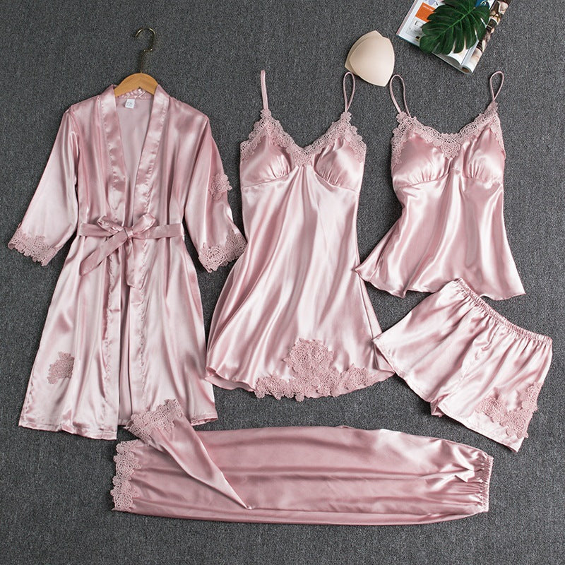Womens Silk-like Pajama Set Colouronova